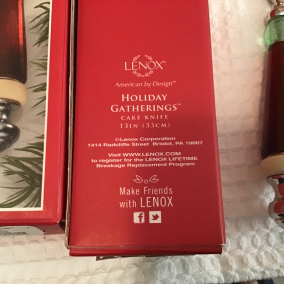 NWT Lenox Holiday Gatherings Cake Knife , 13 inches( 33 cm) - Picture 8 of 8